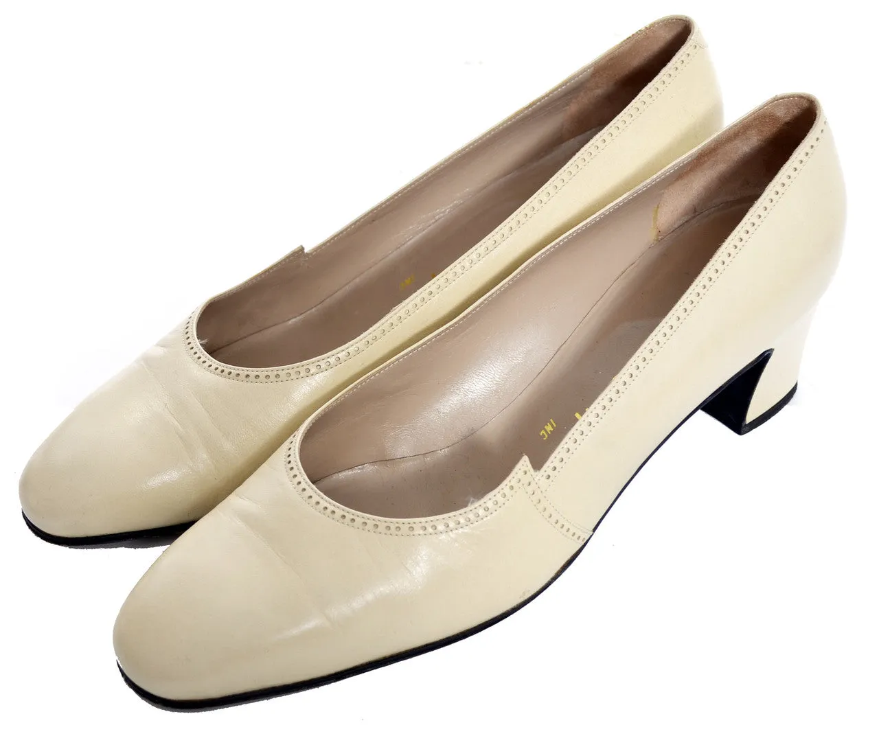 1970's Helene Arpels of Van Cleef & Arpels Cream Pumps 8B