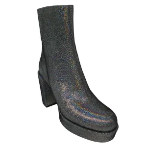 3.1 Phillip Lim Silver Glitter Metallic Platform Boots