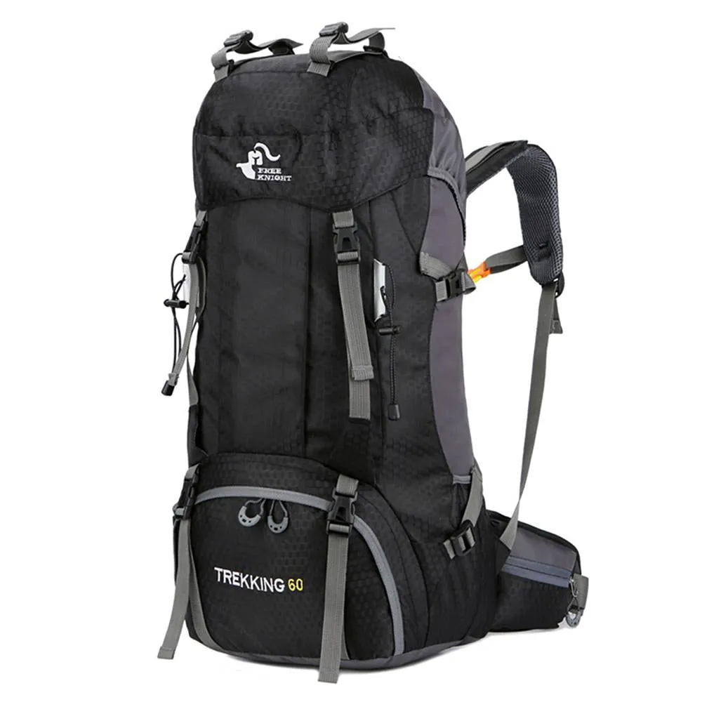 60L Climbing Waterproof Backpack with Rain Coat