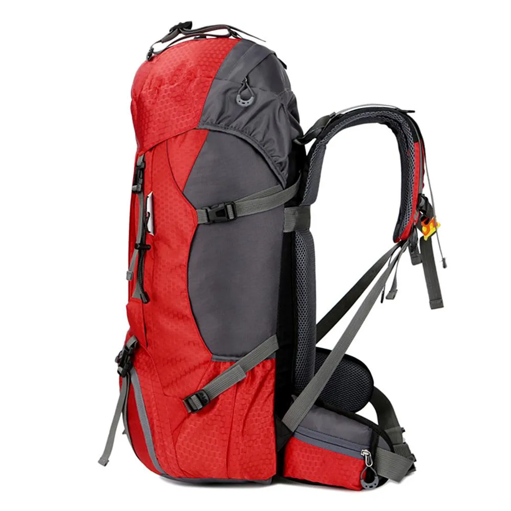 60L Climbing Waterproof Backpack with Rain Coat