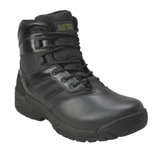 AdTec Men's 6" Full Grain Polishable Leather Side Zipper Tactical Boot Black