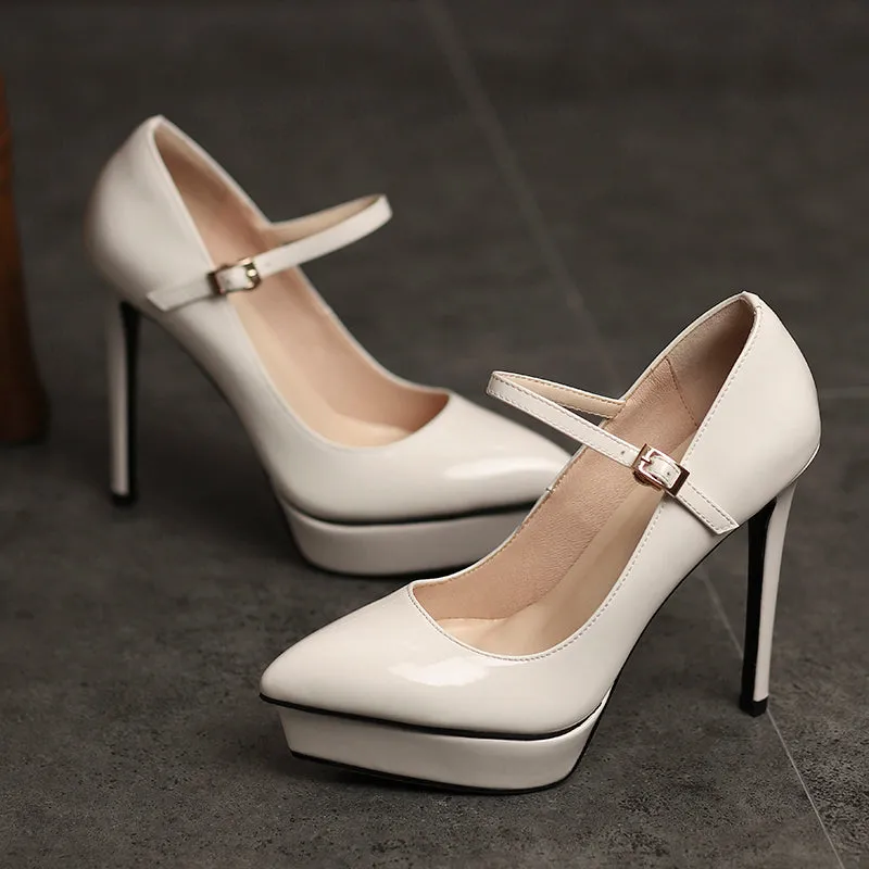 AlliLuxe Classic Platform Elegant Heel Shoes