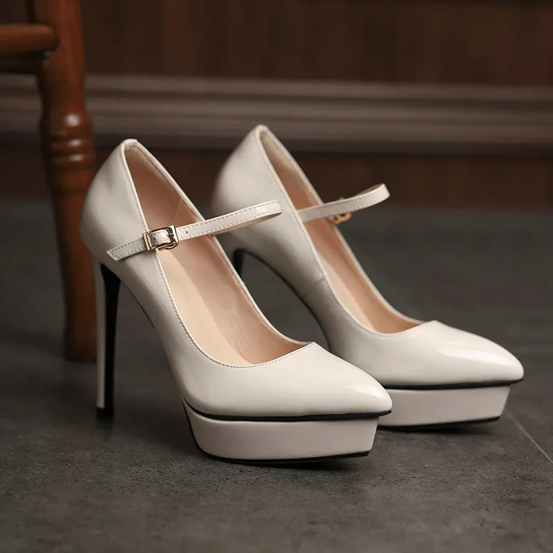 AlliLuxe Classic Platform Elegant Heel Shoes