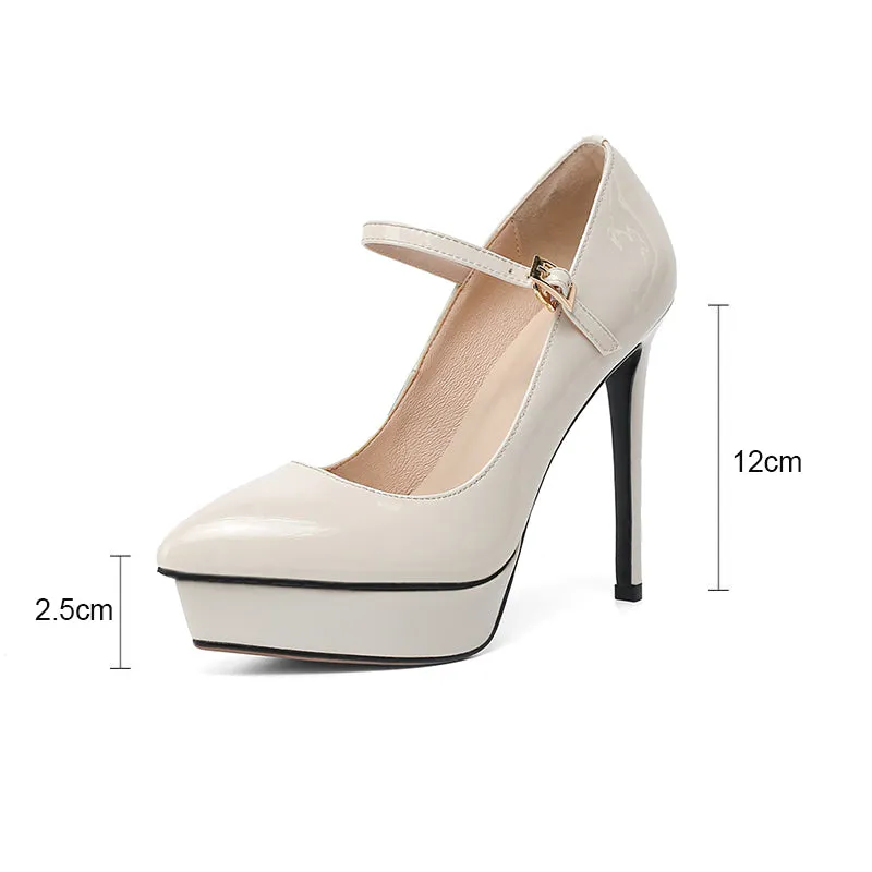 AlliLuxe Classic Platform Elegant Heel Shoes