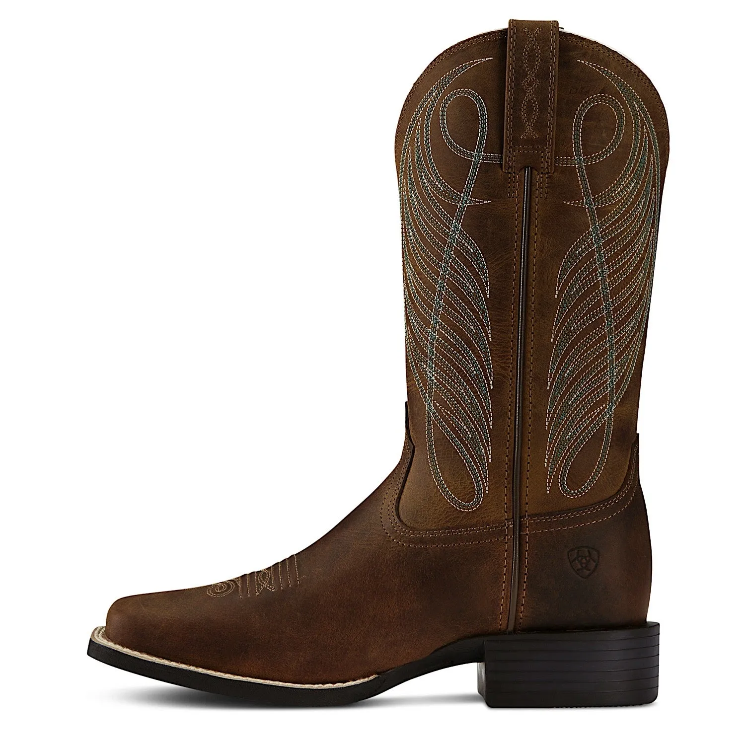 Ariat Women's Round Up Wide Square Toe Powder Brown