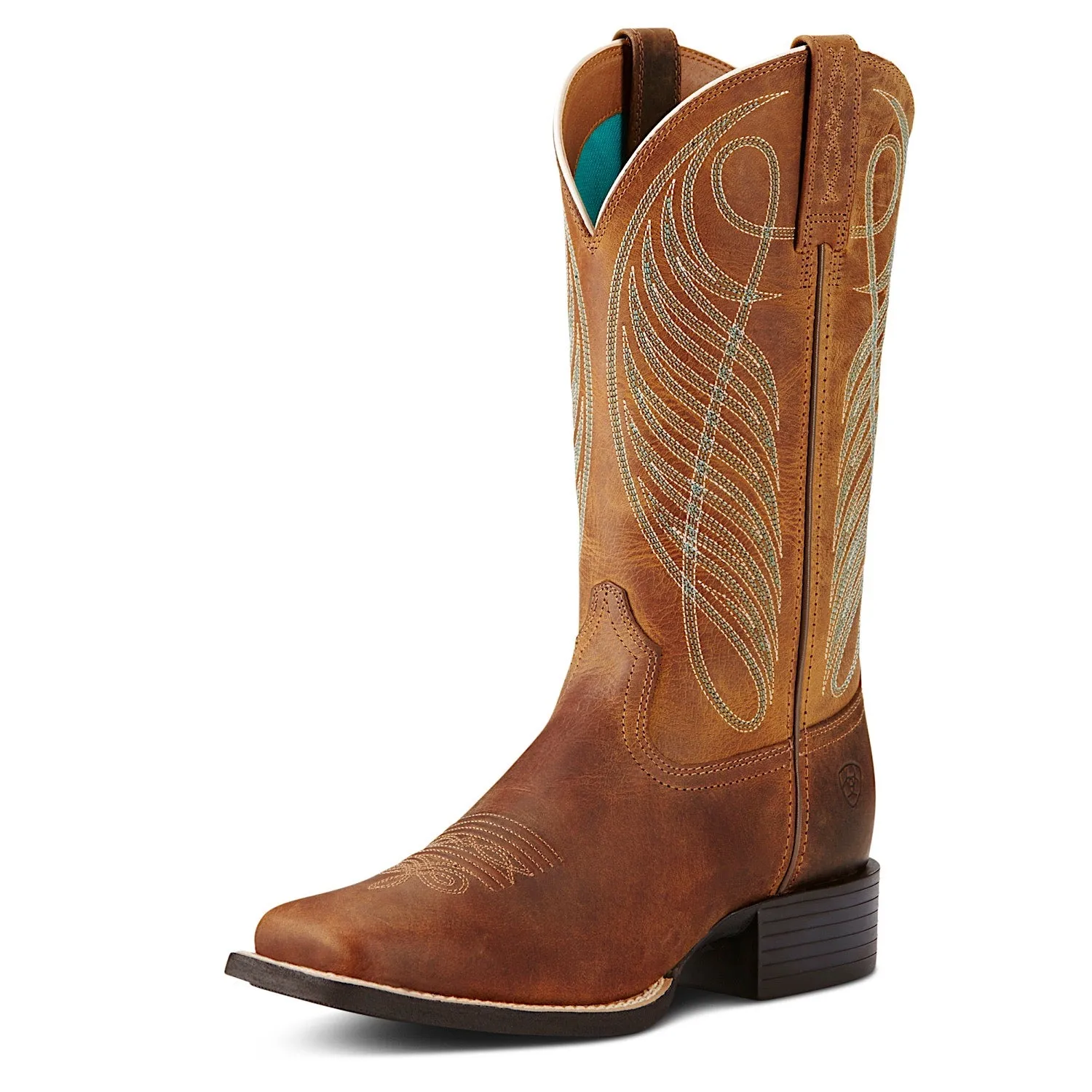 Ariat Women's Round Up Wide Square Toe Powder Brown