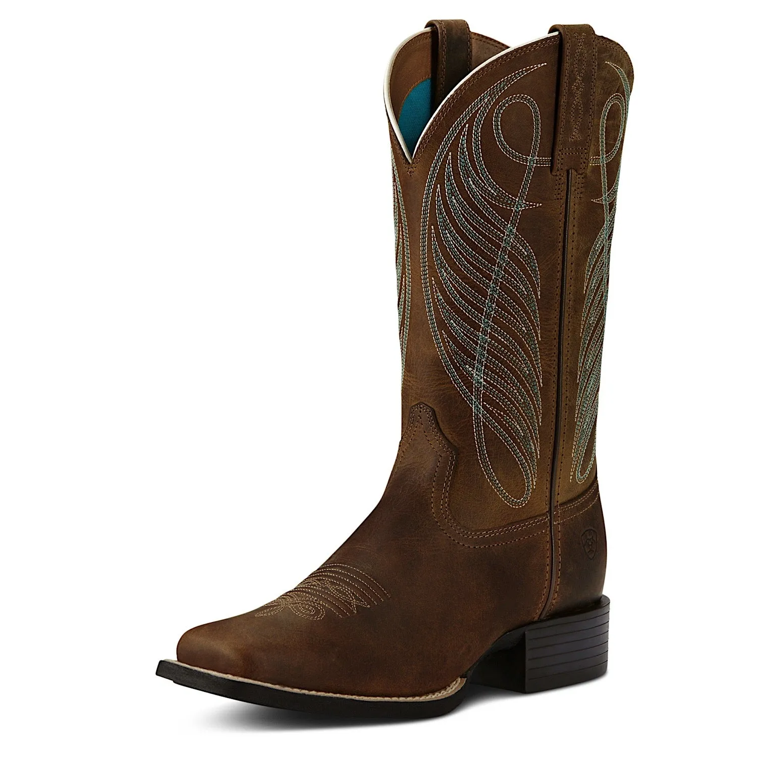 Ariat Women's Round Up Wide Square Toe Powder Brown