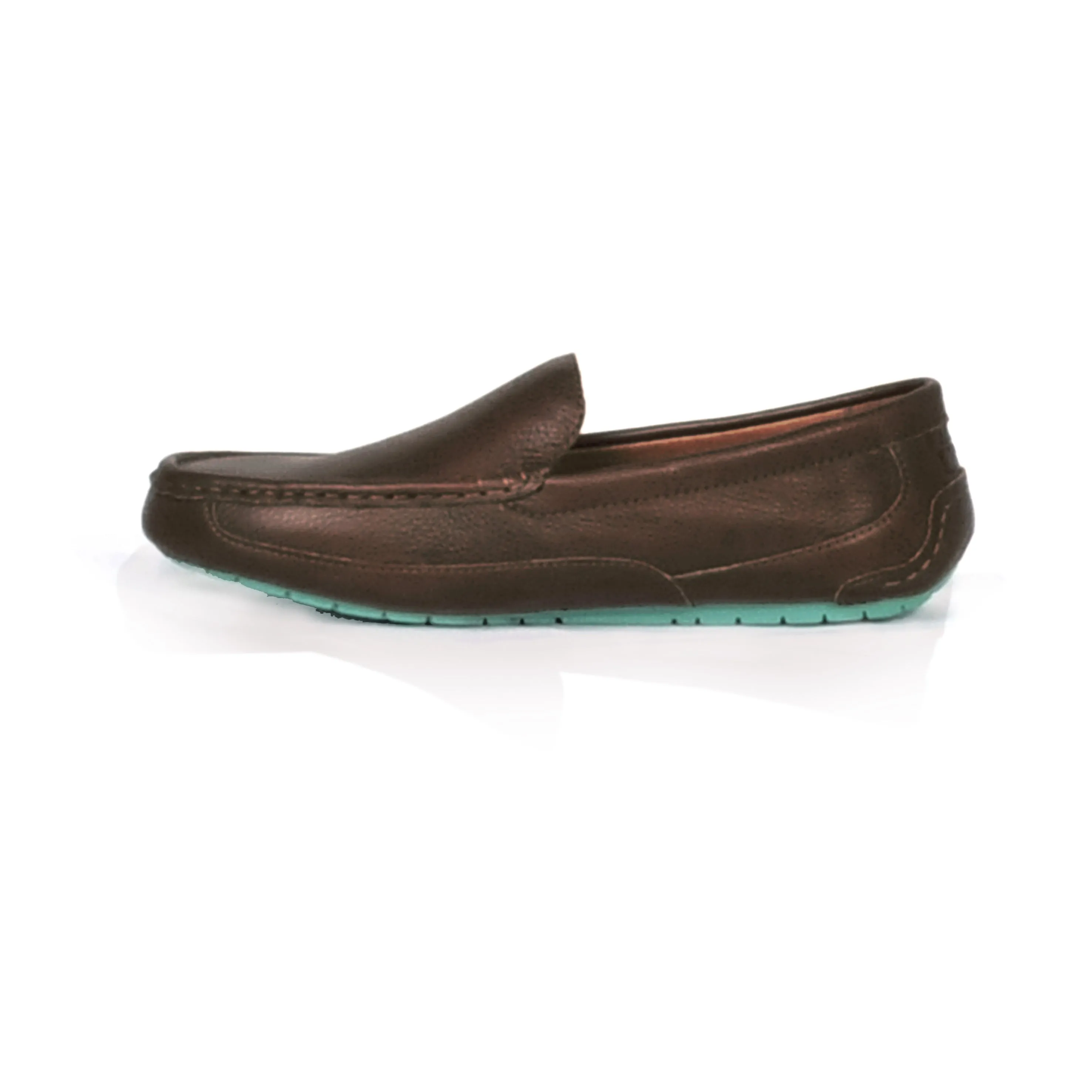 Australian Sheepskin Men Leather Moccasin Summer Style - Walnut