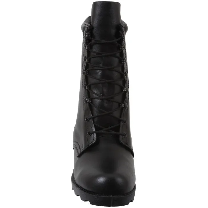 Black Speedlace Combat Boots Leather 10 in. High Ankle Support Boot