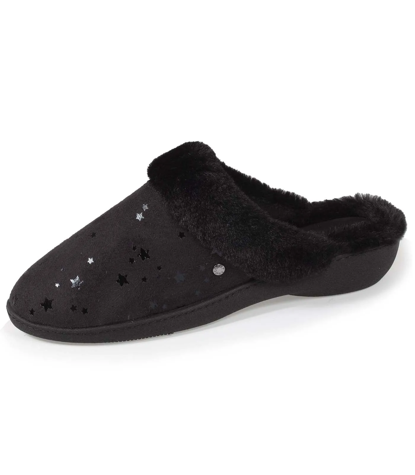 Chaussons mules Femme Talon Etoiles Noir