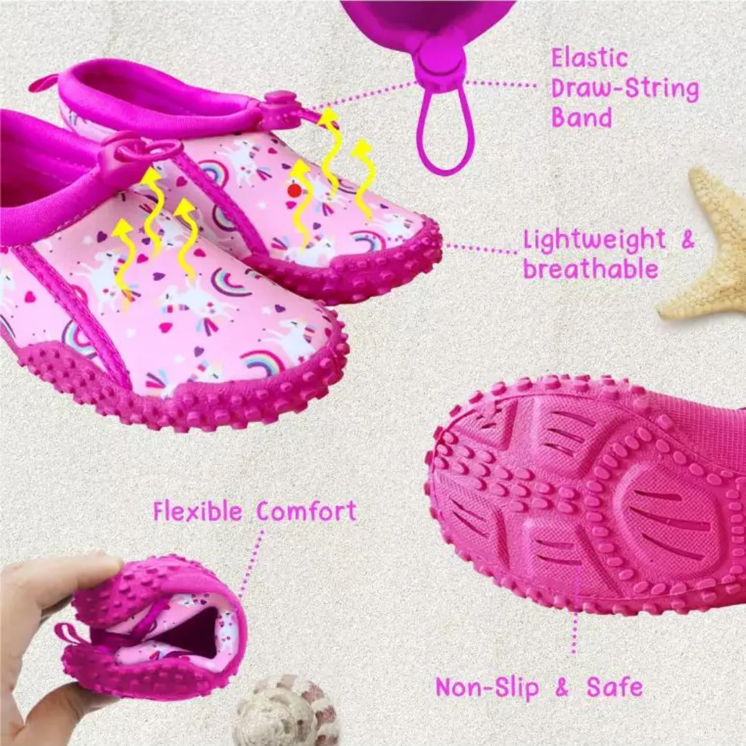 Cheekaaboo Toddler's Aqua Beach Shoes - Pink Unicorn