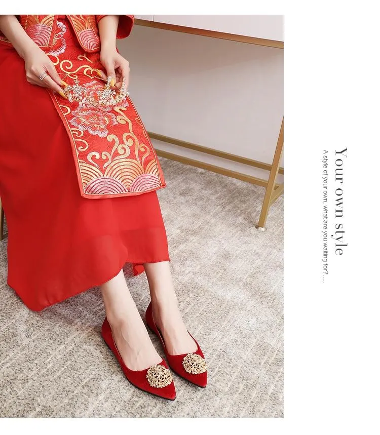 Chinese Wedding Red Bridal Shoes - 2207