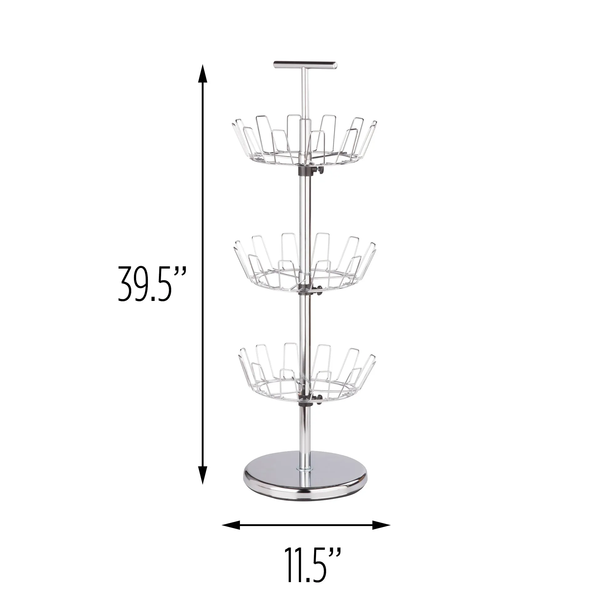 Chrome 3-Tier Revolving Shoe Tree