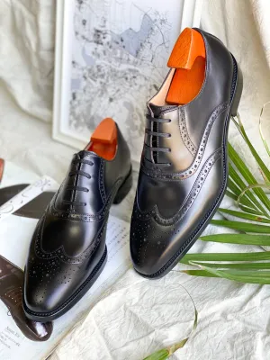 Classic Black Wingtip Oxford Shoes