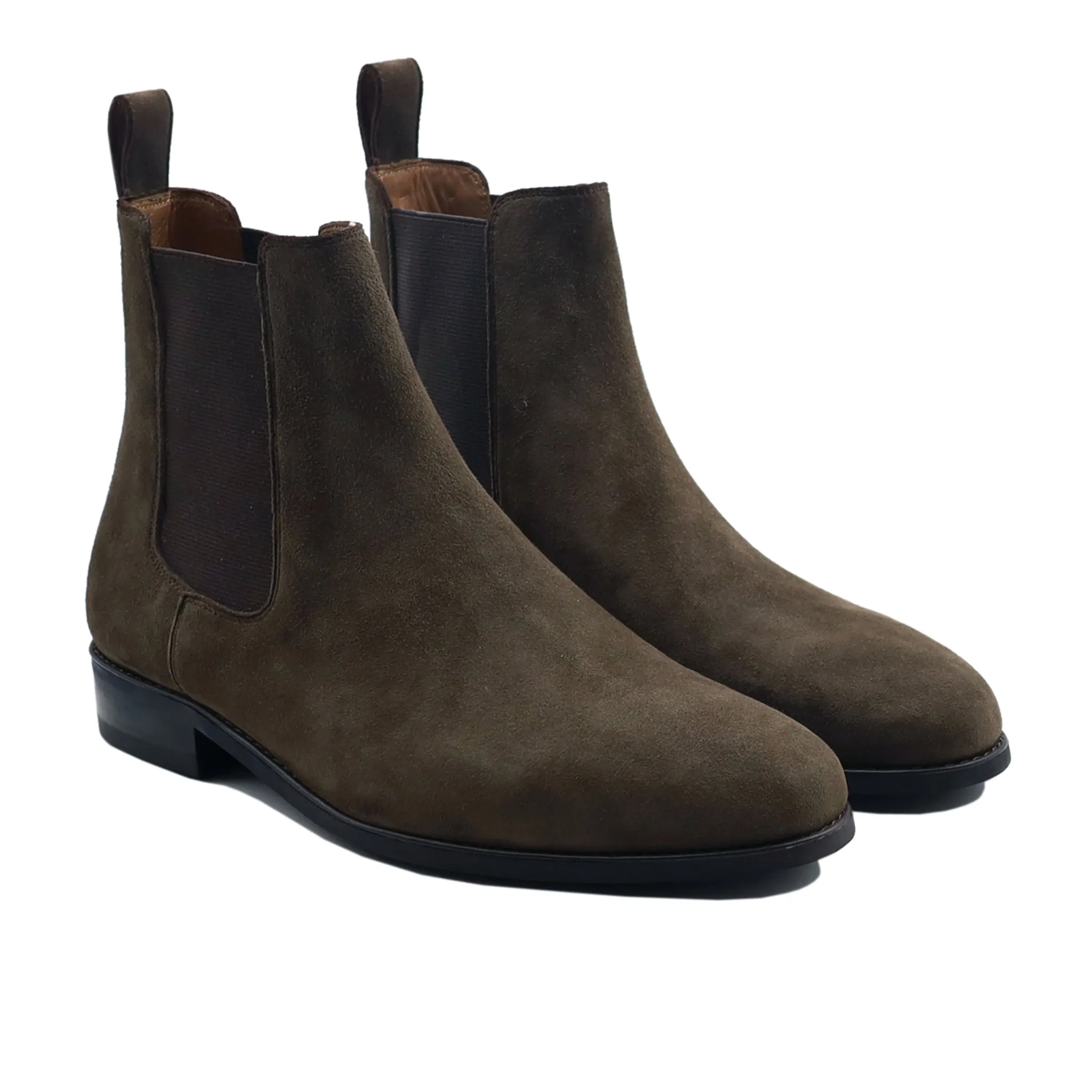 Cordo - Men's Birch Brown Kid Suede Chelsea Boot