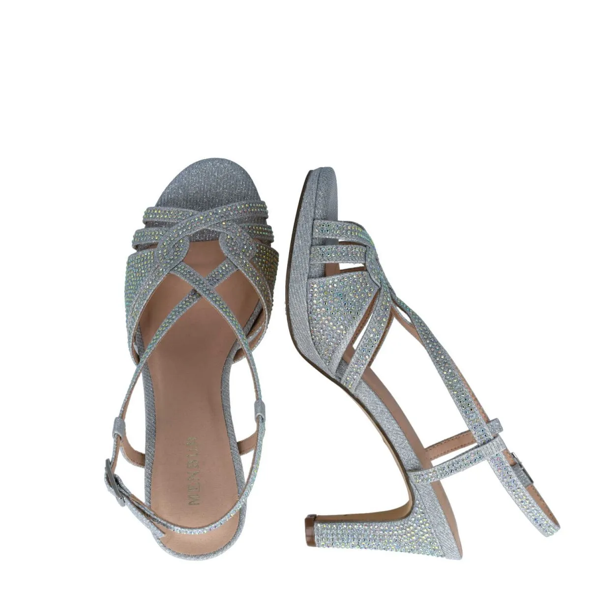 Corvus Sandals in Silver by Menbur