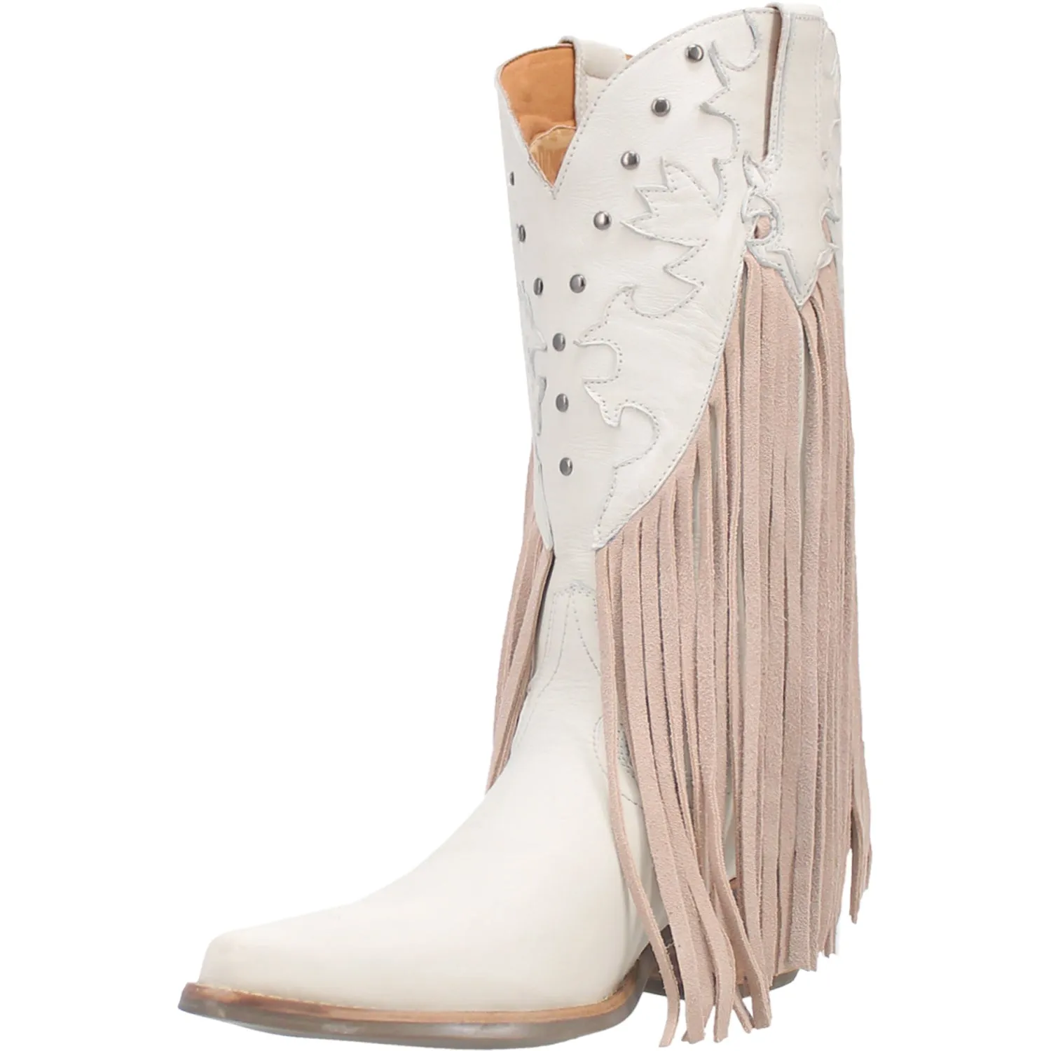 Dingo Womens Hoedown Off White Leather Cowboy Boots