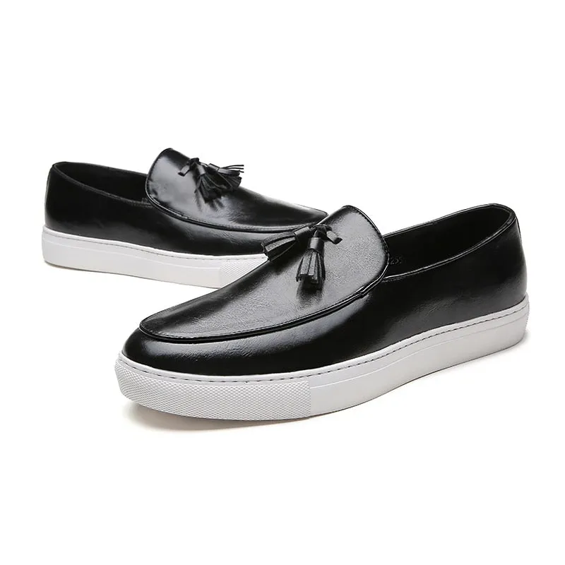 Elegance Solid Leather Slip On Men Shoes