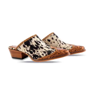 Heely Western Hand-Tooled Mules