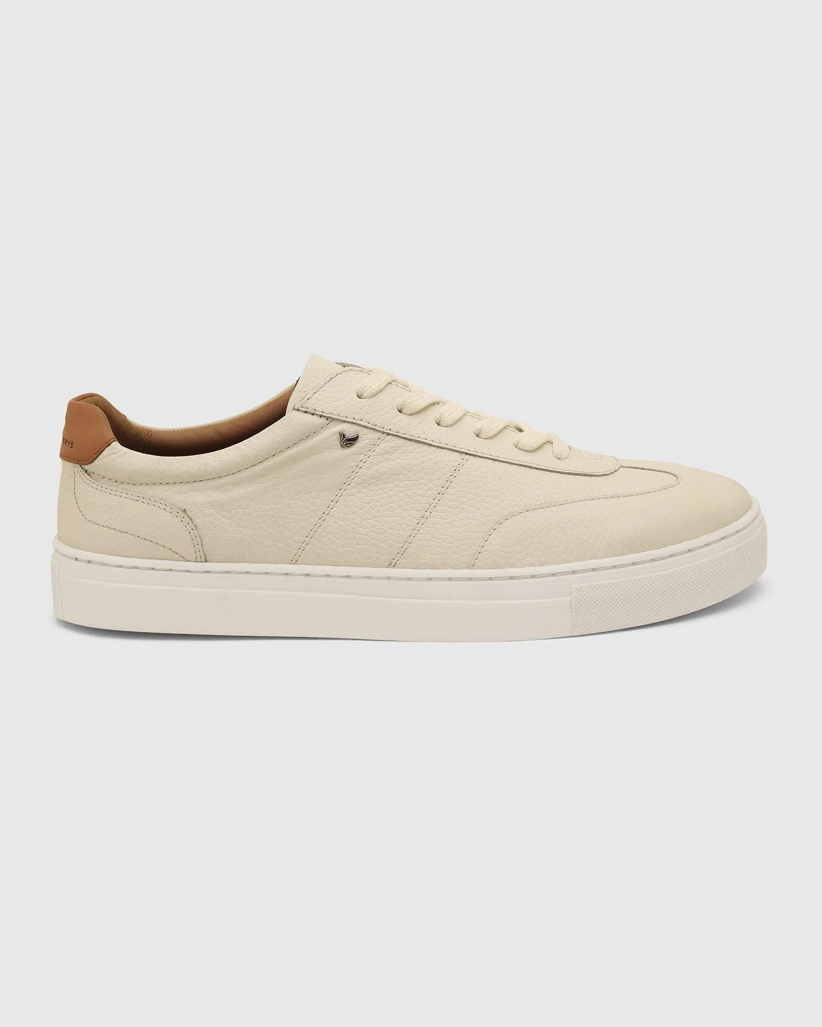 Leather Ivory White Solid Sneakers - Tablet