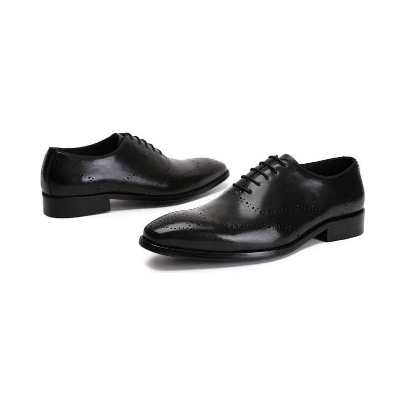 LuxeWing Exotic Cow Leather Brogue Shoes