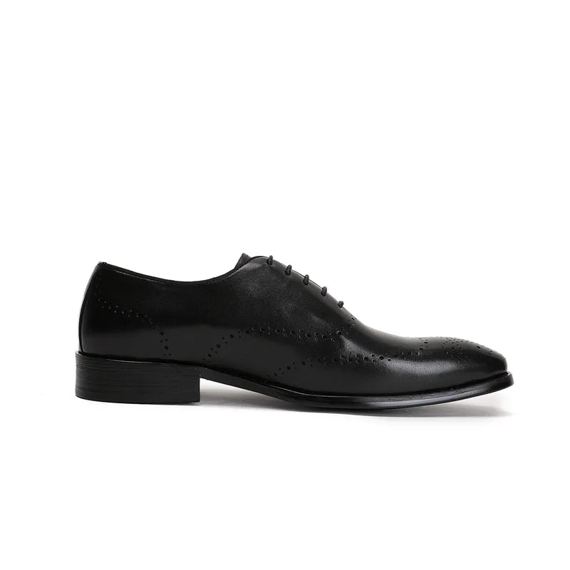 LuxeWing Exotic Cow Leather Brogue Shoes