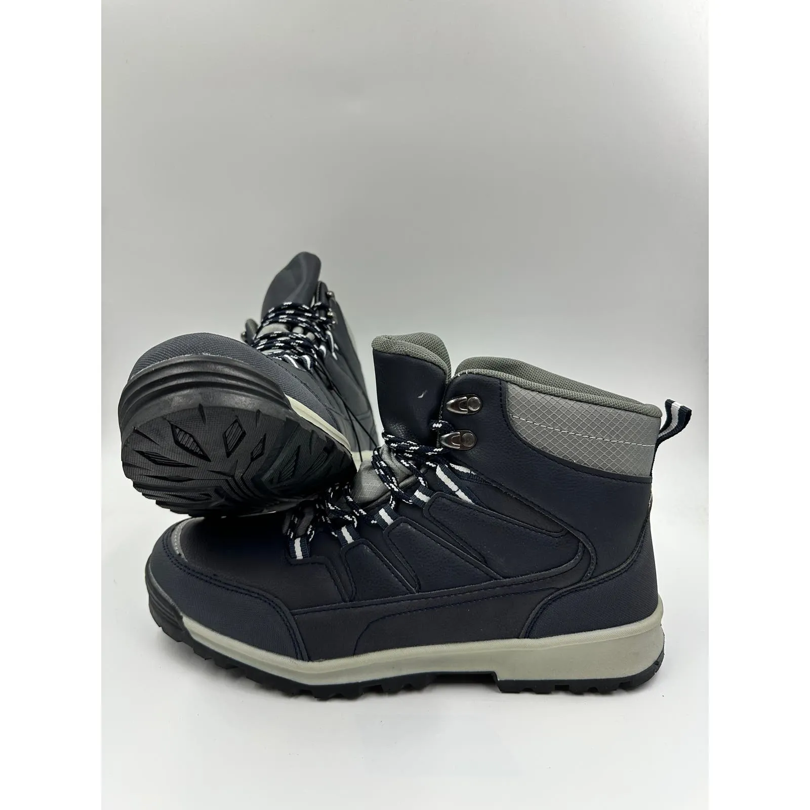 Men's Size 10, High Top Dark Gray Hikers w/ Light Gray Accents and Rugged Tread