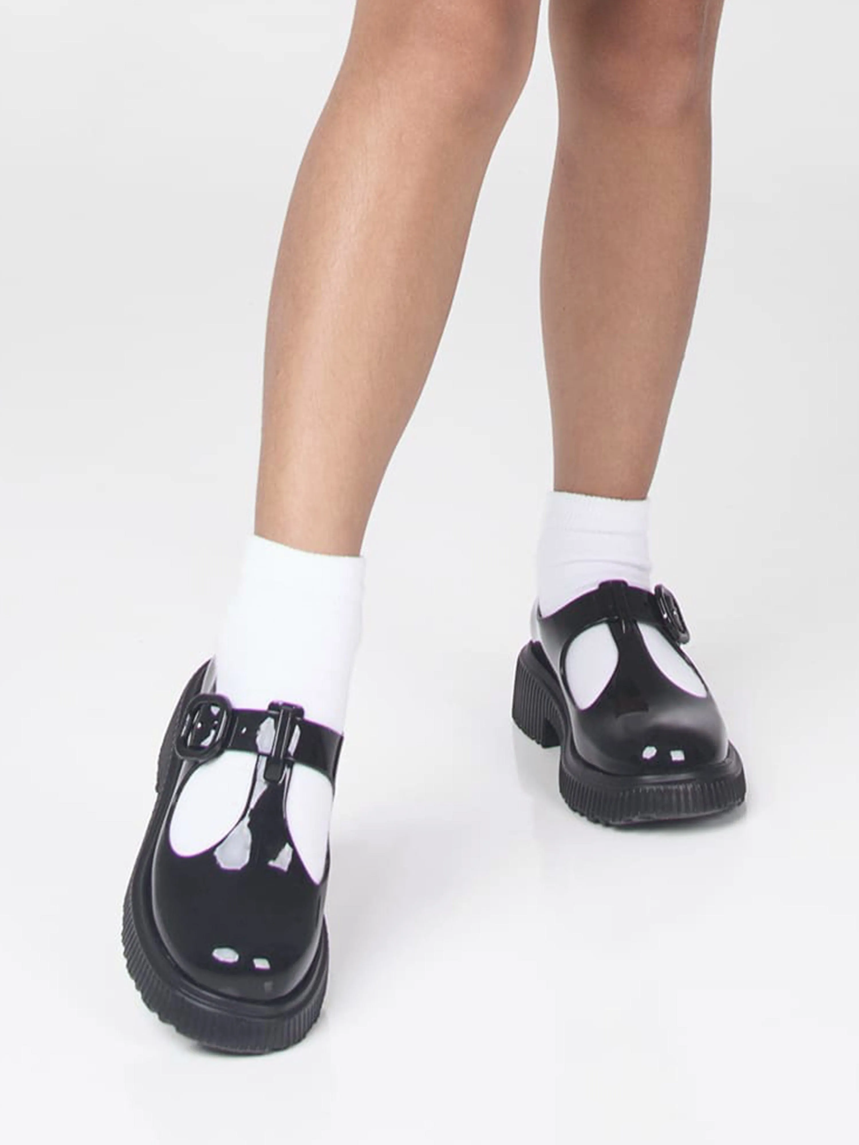 Mini Melissa Girls Jackie T-Bar Jelly Shoes in Black