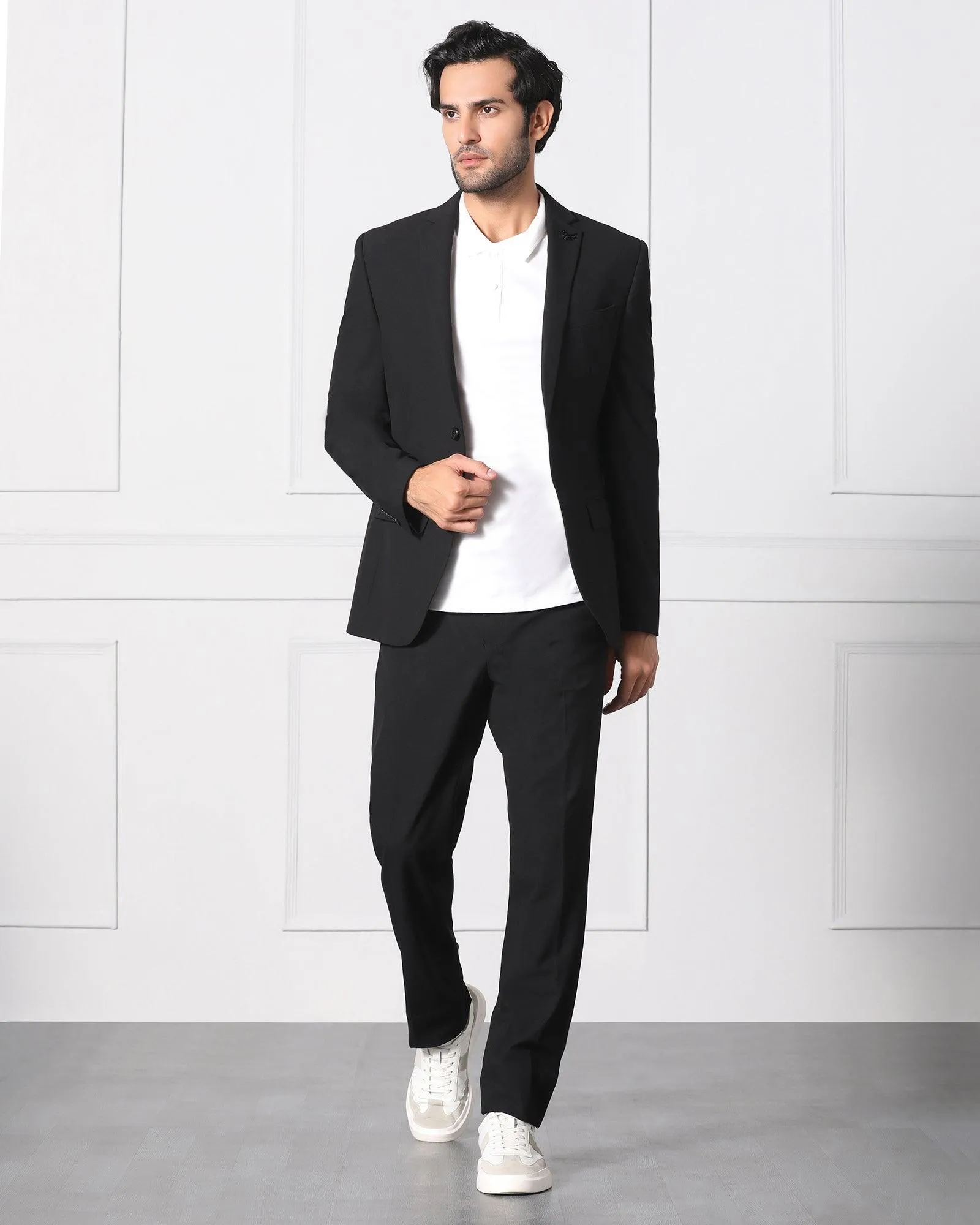 Must Haves Two Piece Black Solid Formal Suit - Jerret