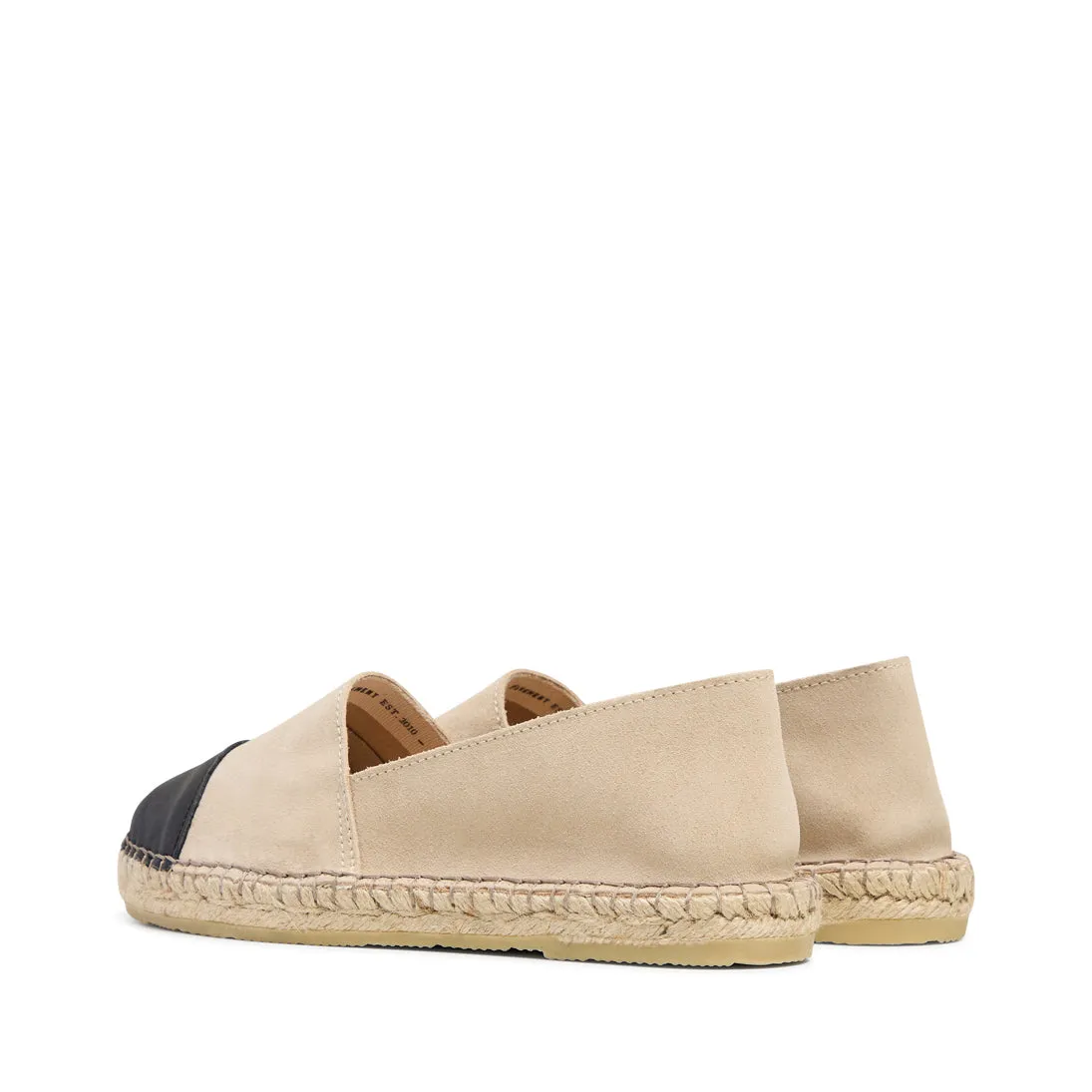 Nanna - Beige suede/black