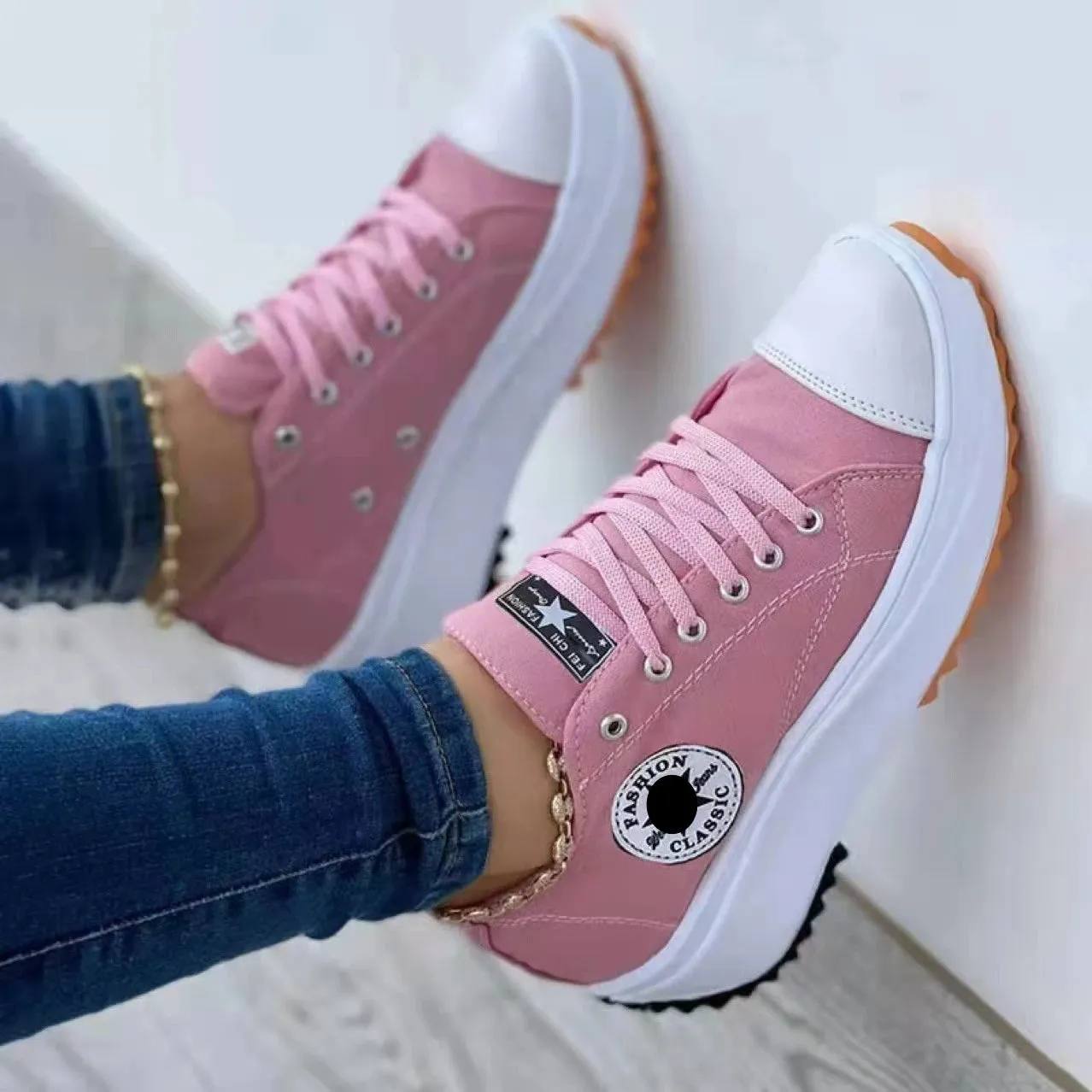 New Ladies Sneakers Comfortable Breathable Canvas Shoes Fashion