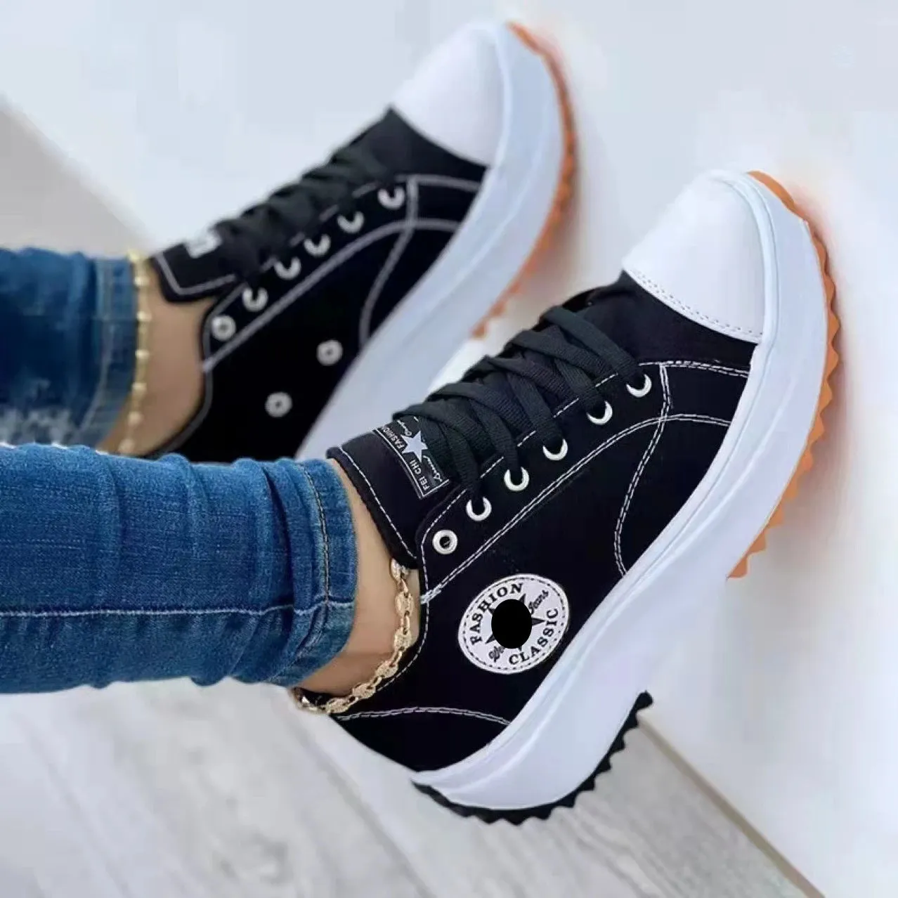 New Ladies Sneakers Comfortable Breathable Canvas Shoes Fashion