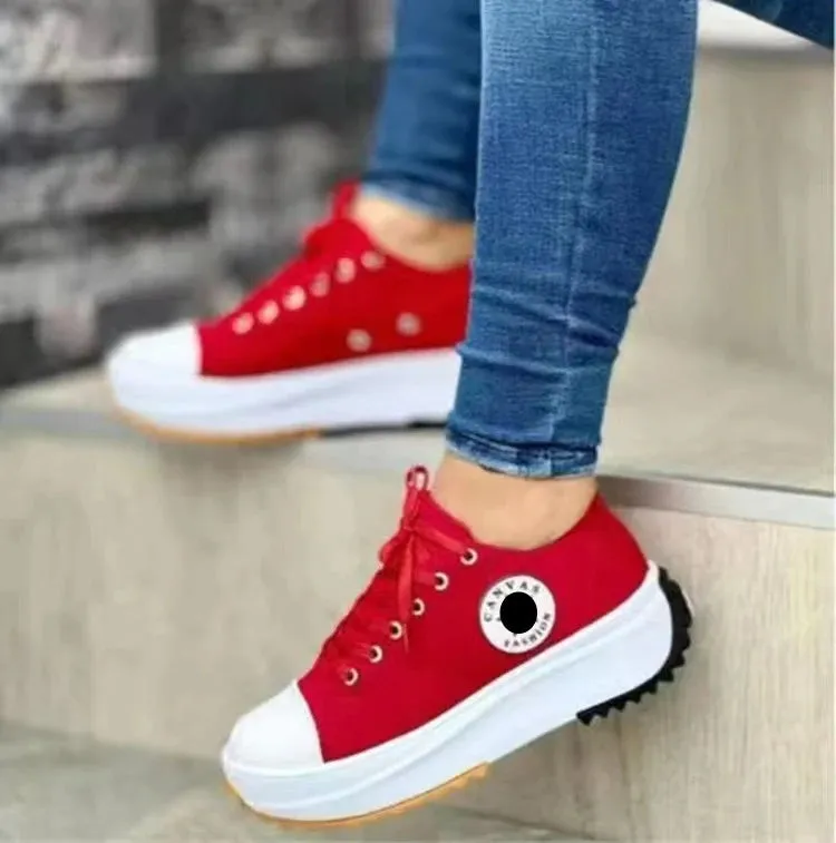 New Ladies Sneakers Comfortable Breathable Canvas Shoes Fashion