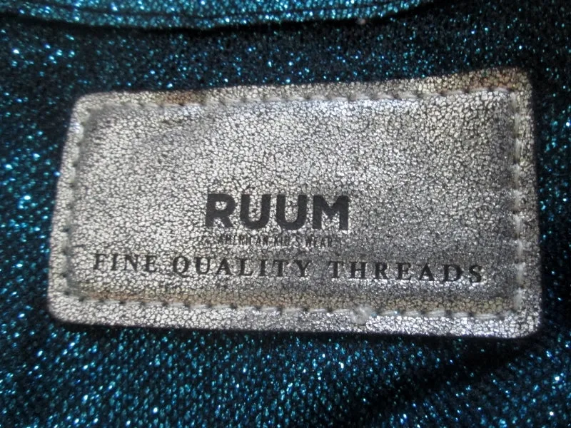 NEW RUUM Vegan GLITTER BACKPACK Shoulder Rucksack Travel Book BAG METALLIC BLUE