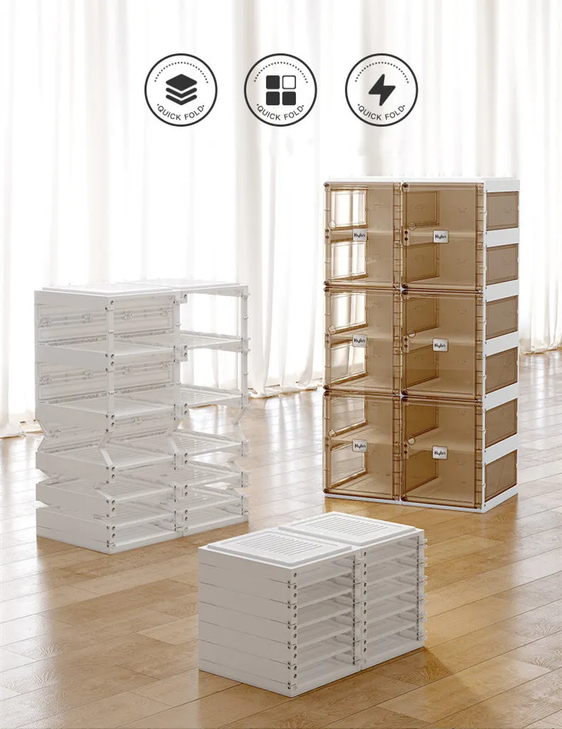 QuickFold 10-Pair Shoe Storage Box, 1 Column, 5 Doors, Kylin