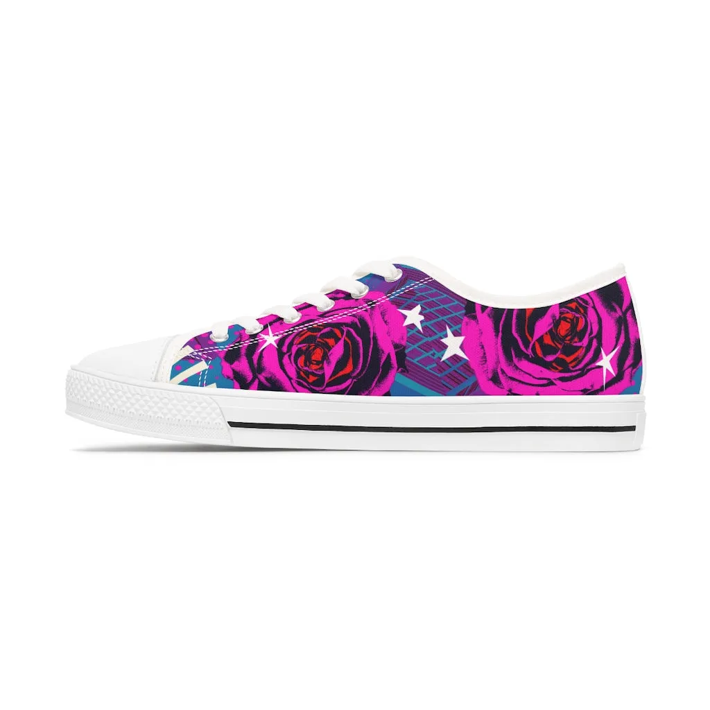 Retro rose Women's Low Top Sneakers