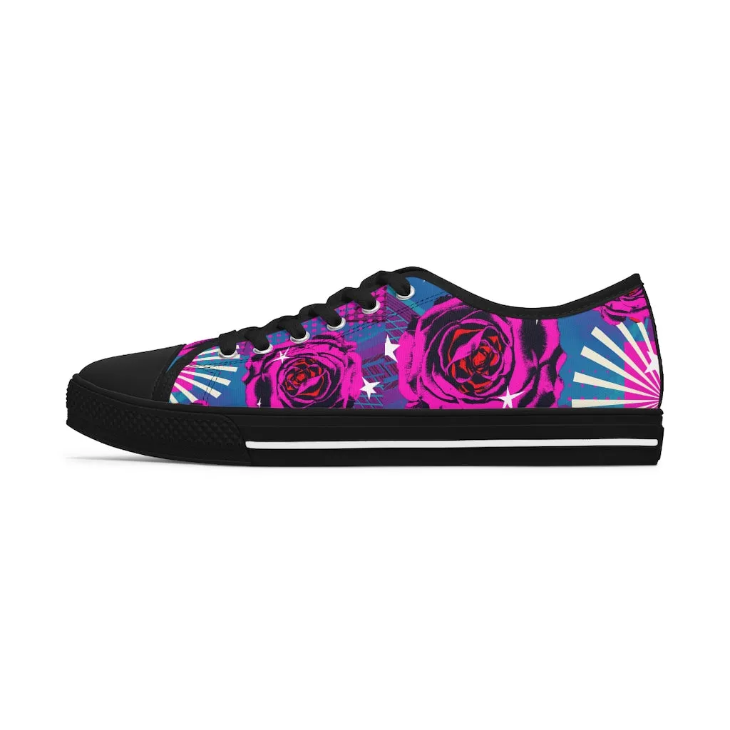 Retro rose Women's Low Top Sneakers