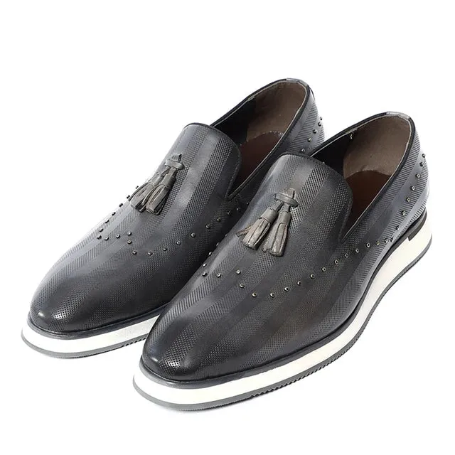 Rivets Unique Tassel Design Elegant Loafers