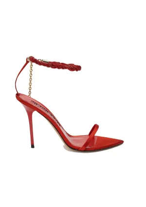 Sandra Crystal-Studded Strap Heeled Sandals