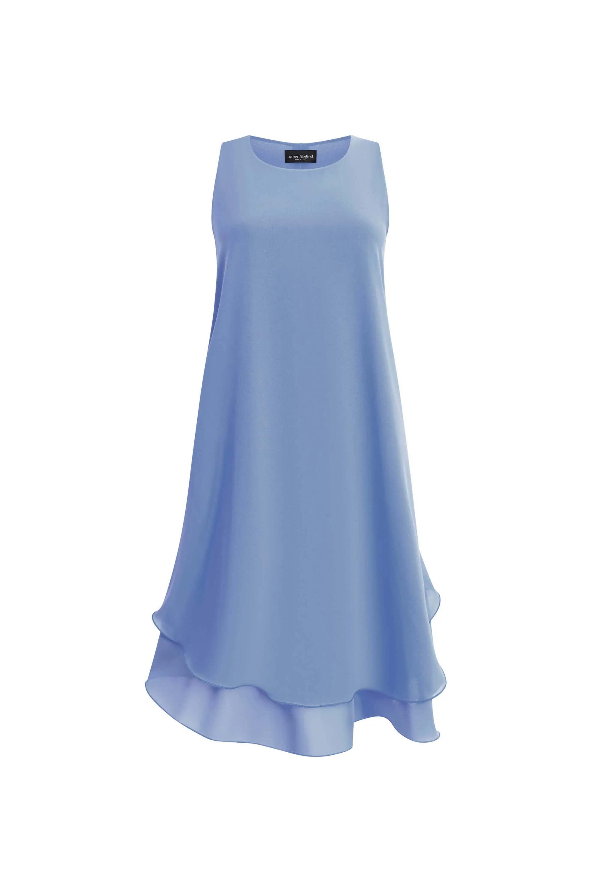 Sleeveless Wave Hem Dress Pale Blue