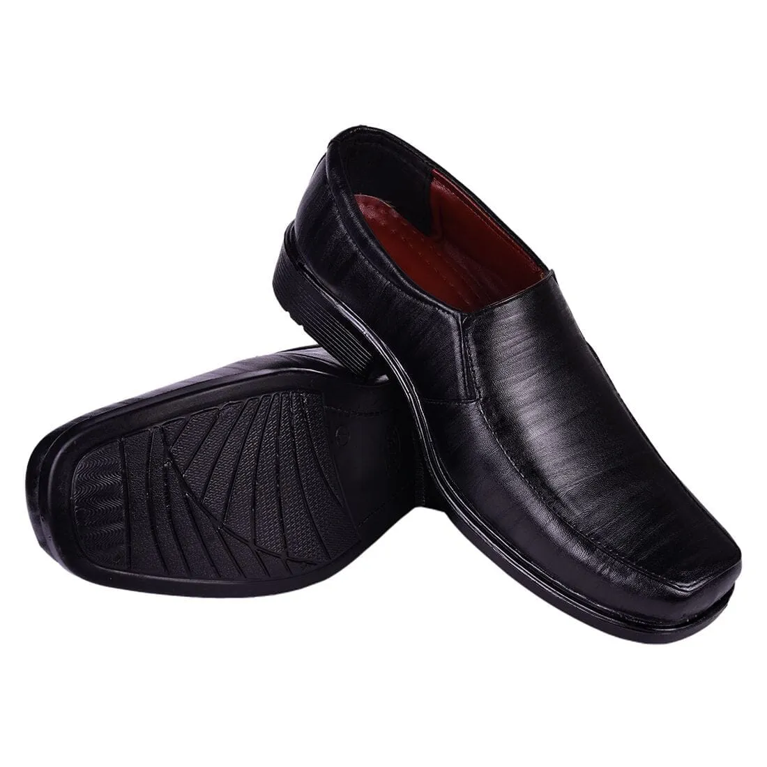 Somugi Black Formal Mens Slip on Shoes