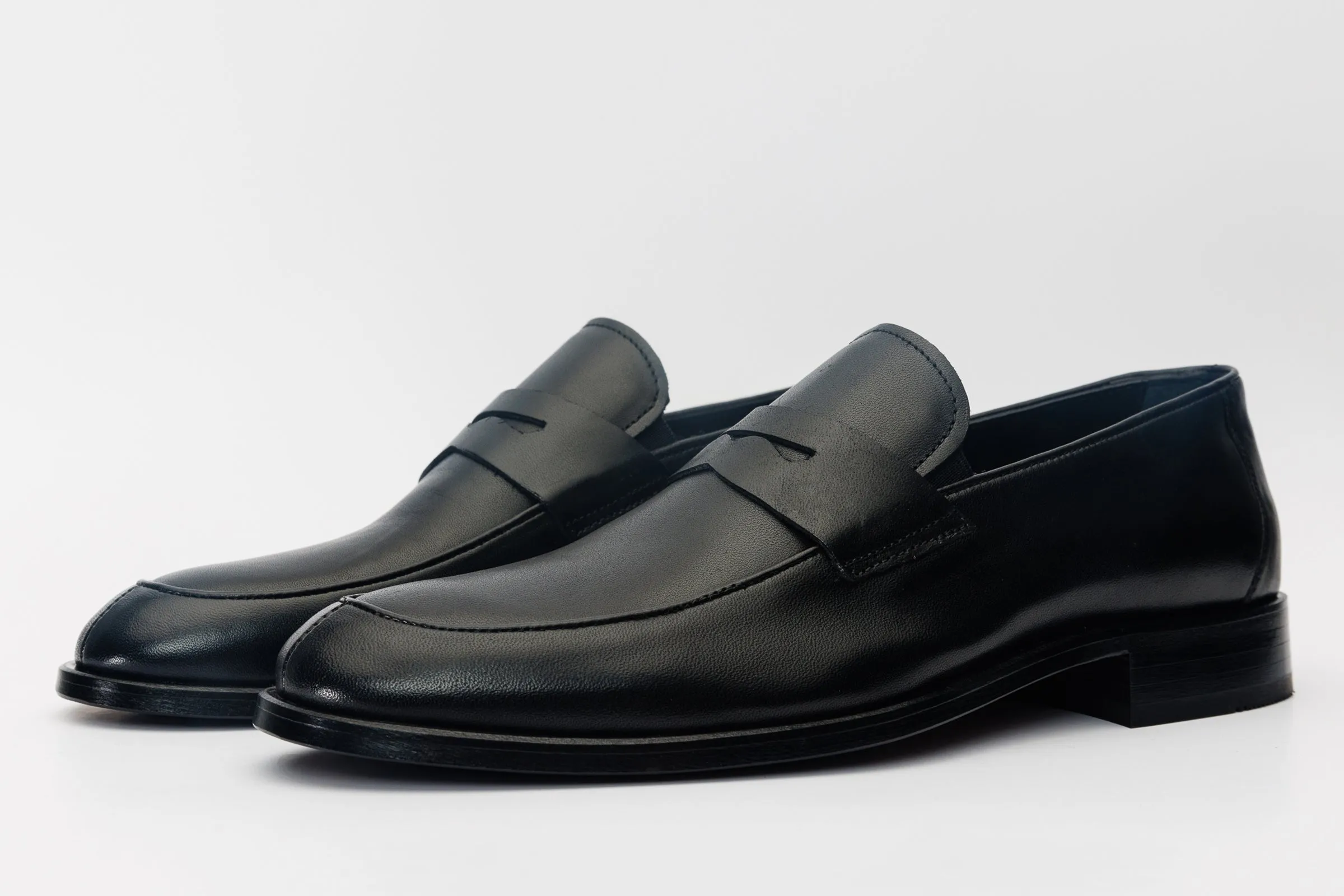 The Marinka Black Leather Shoe Penny Loafer Men  Shoe