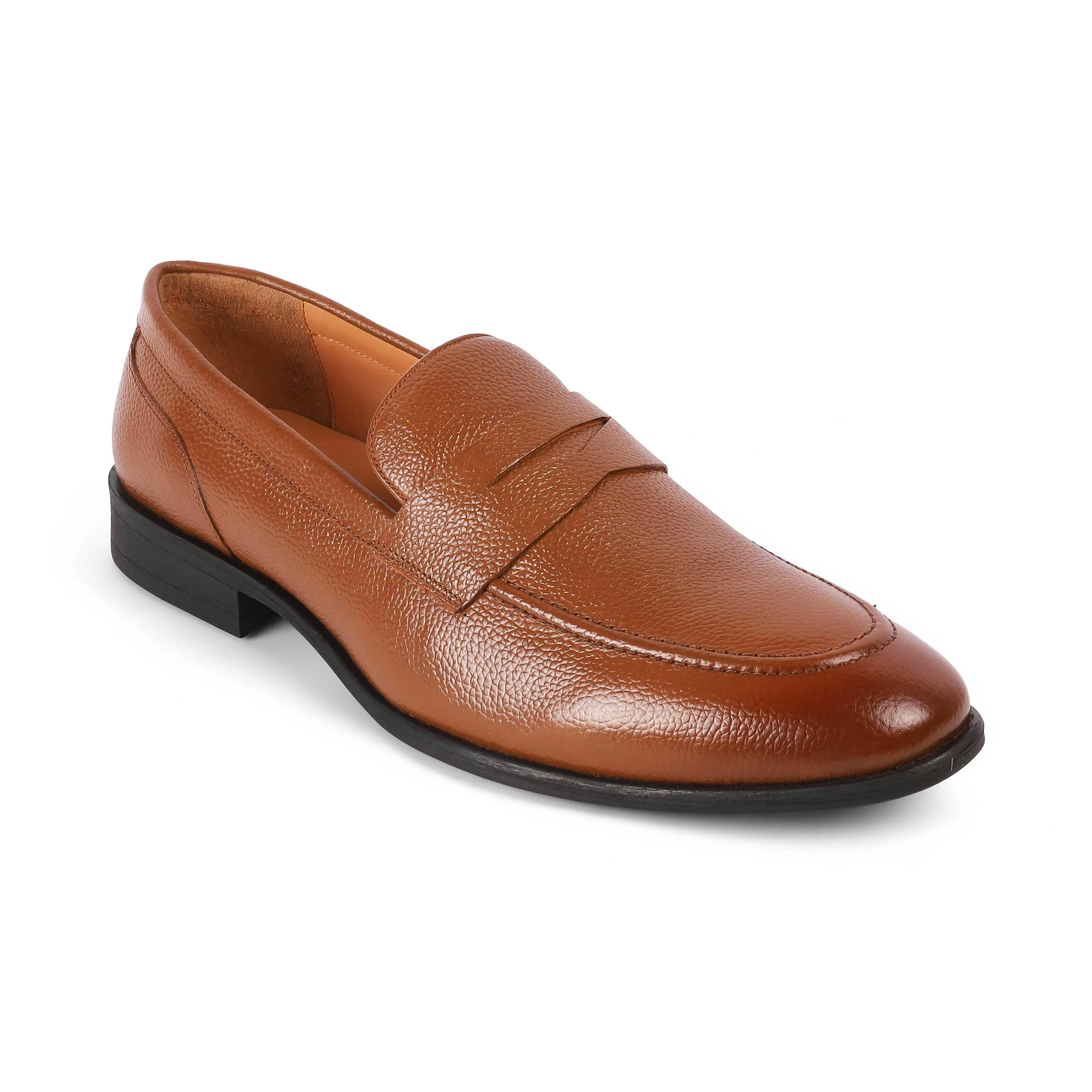 Tresmode Aris Tan Men's Leather Penny Loafers