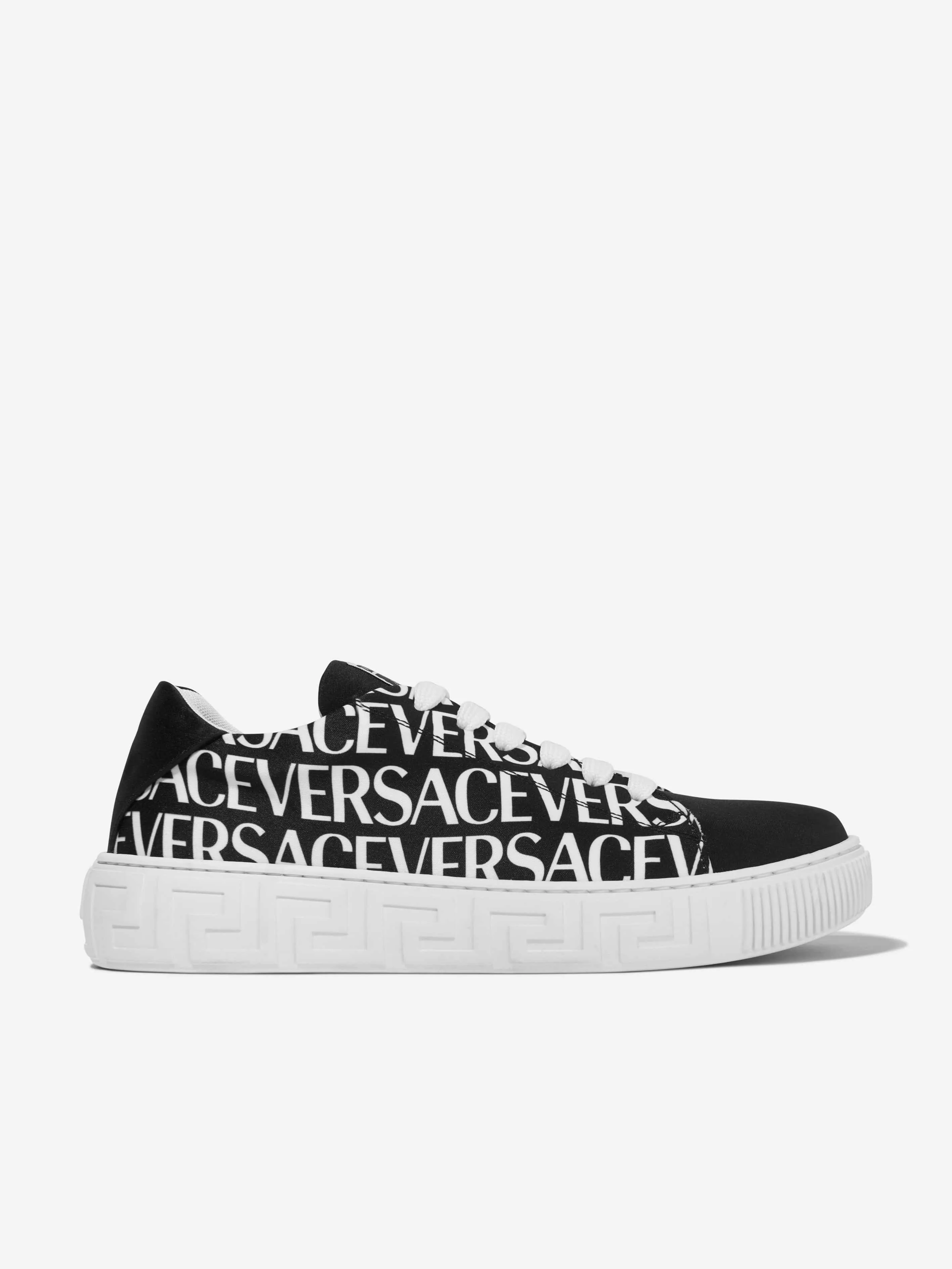 Versace Kids La Greca Logo Trainers in Black