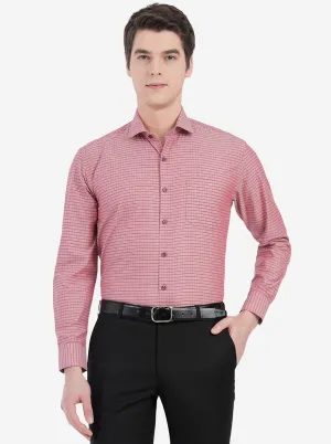 White & Orange Checked Regular Fit Formal Shirt | JadeBlue