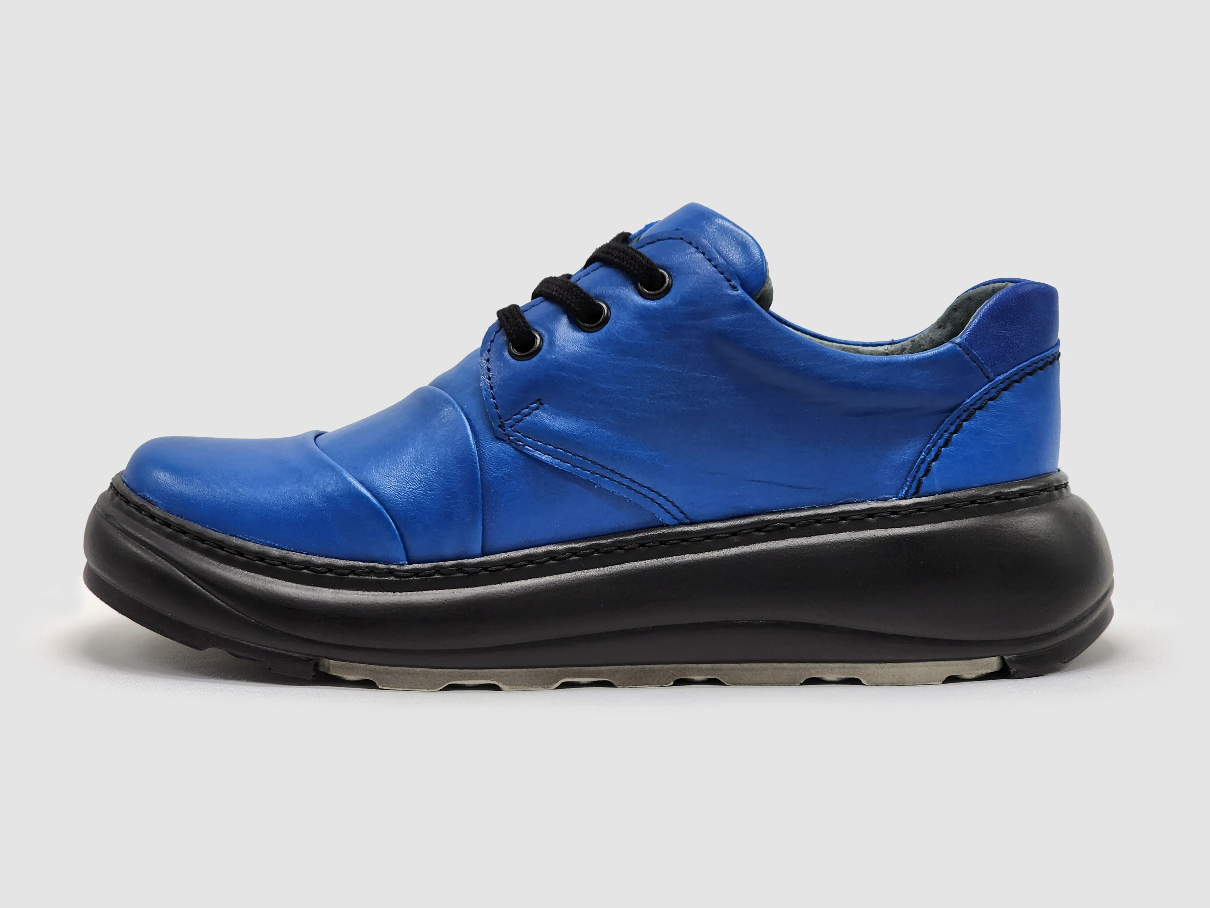 Women's Retro Leather Shoes - Blue