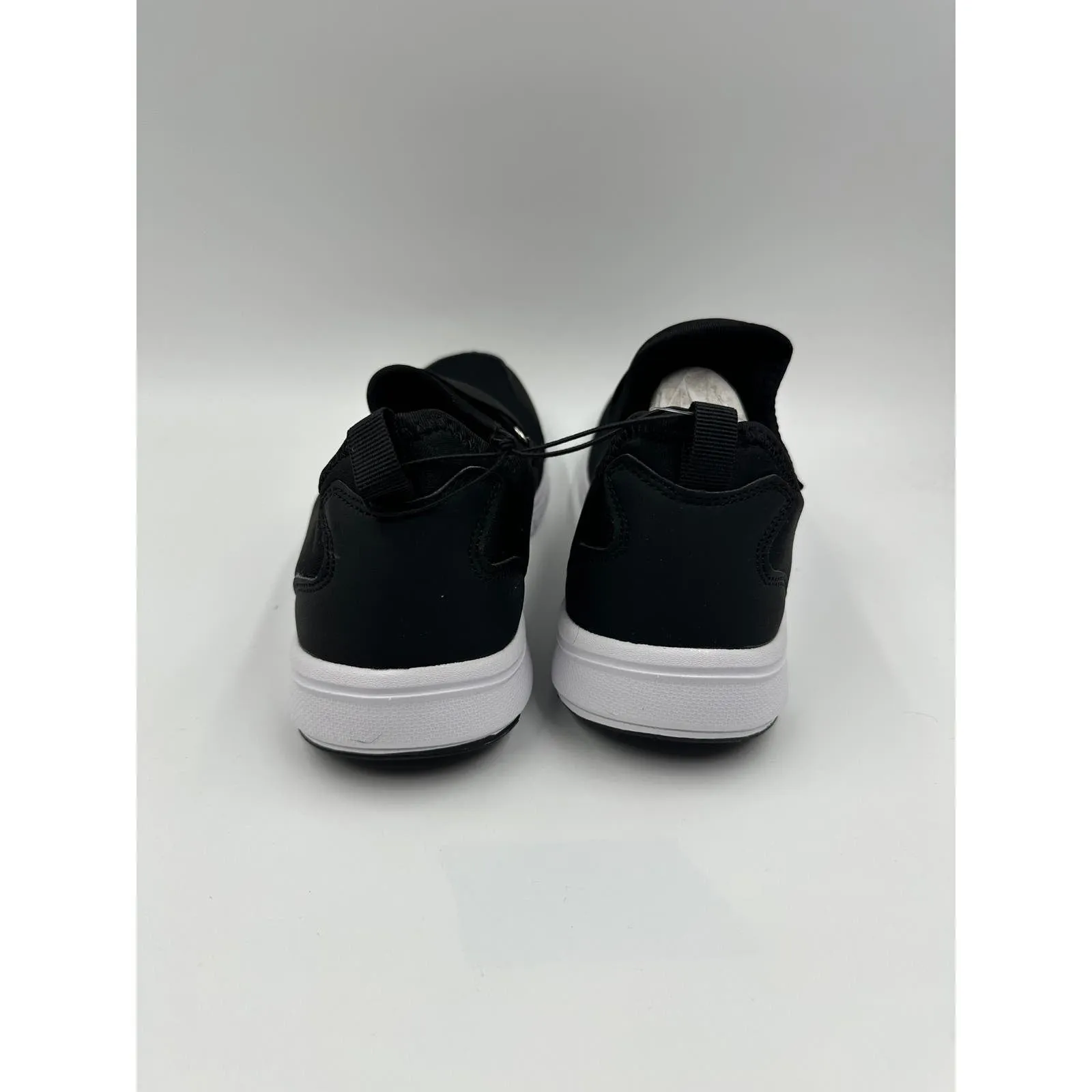 Women's Size 6.5, Black Slip-on Casual Sneaker with White Sole