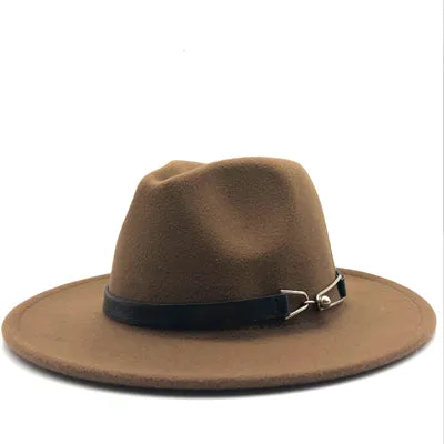 Wool Vintage Gangster Trilby Felt Fedora Hat With Wide Brim Gentlemen and Ladies