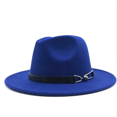 Wool Vintage Gangster Trilby Felt Fedora Hat With Wide Brim Gentlemen and Ladies